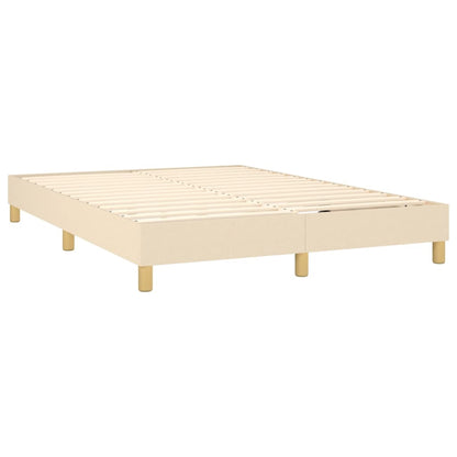 Letto a Molle con Materasso e LED Crema 140x190 cm in Tessuto | homemem39