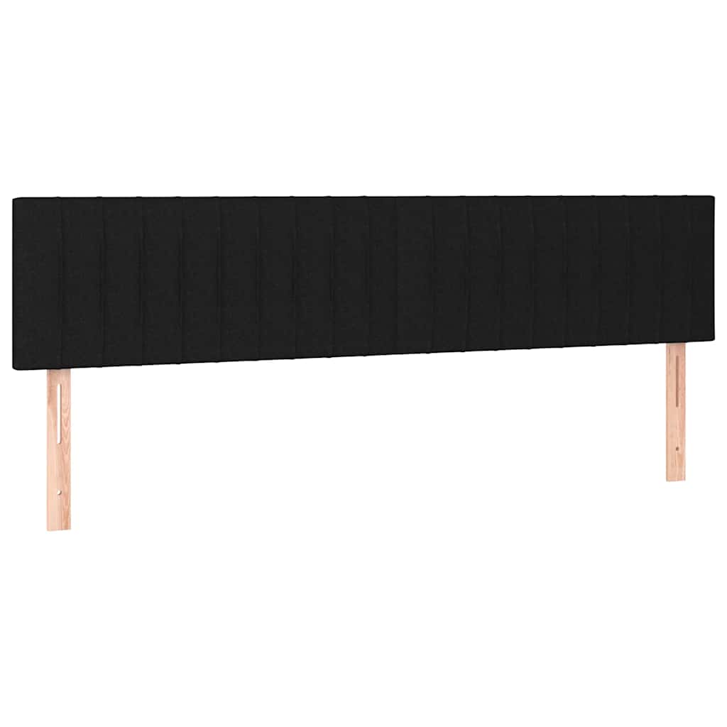 Letto a Molle con Materasso e LED Nero 160x200 cm in Tessuto | homemem39