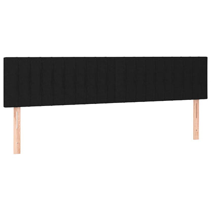 Letto a Molle con Materasso e LED Nero 160x200 cm in Tessuto | homemem39