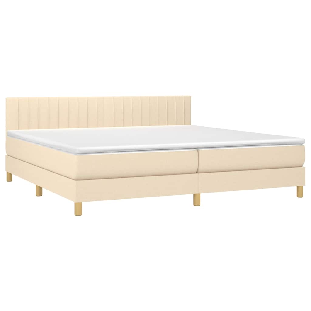 Letto a Molle Materasso e LED bianco 200x200cm in Tessuto