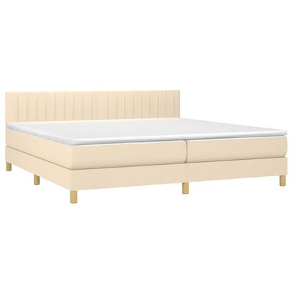 Letto a Molle Materasso e LED bianco 200x200cm in Tessuto