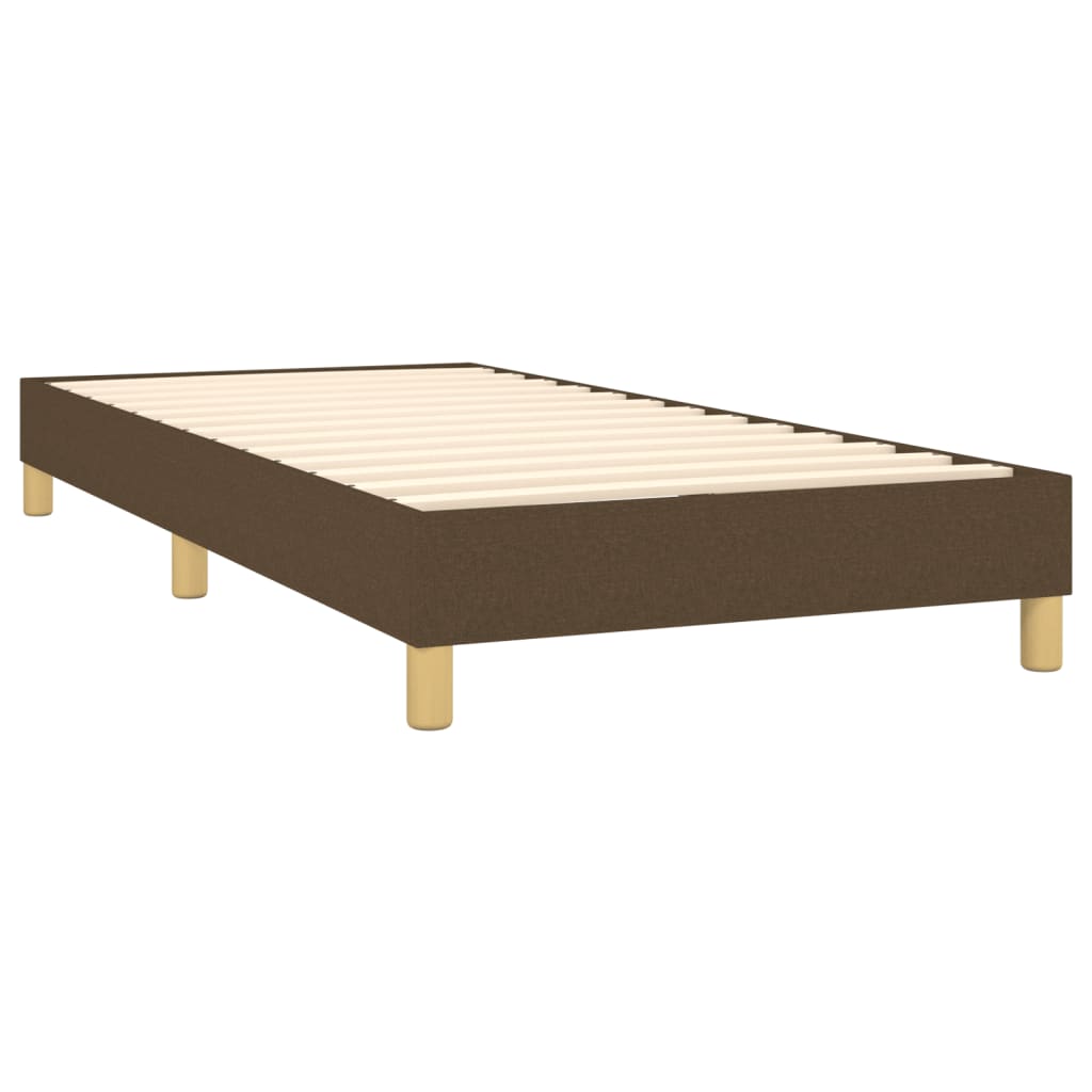 Letto a Molle Materasso e LED Marrone Scuro 90x190cm in Tessuto | homemem39