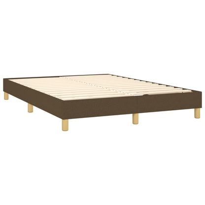 Letto a Molle Materasso e LED Marrone Scuro 140x200 cm Tessuto | homemem39