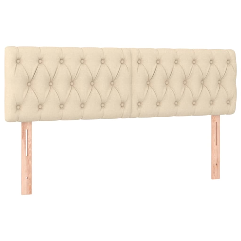 Letto a Molle con Materasso e LED Crema 160x200 cm in Tessuto - homemem39