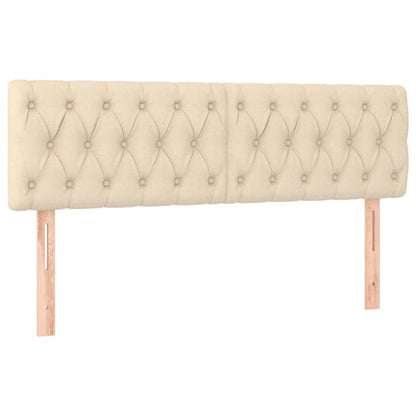 Letto a Molle con Materasso e LED Crema 160x200 cm in Tessuto - homemem39