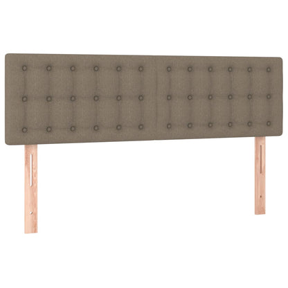 Letto a Molle con Materasso e LED Tortora 140x190 cm in Tessuto | homemem39
