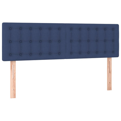Letto a Molle con Materasso e LED Blu 140x200 cm in Tessuto | homemem39