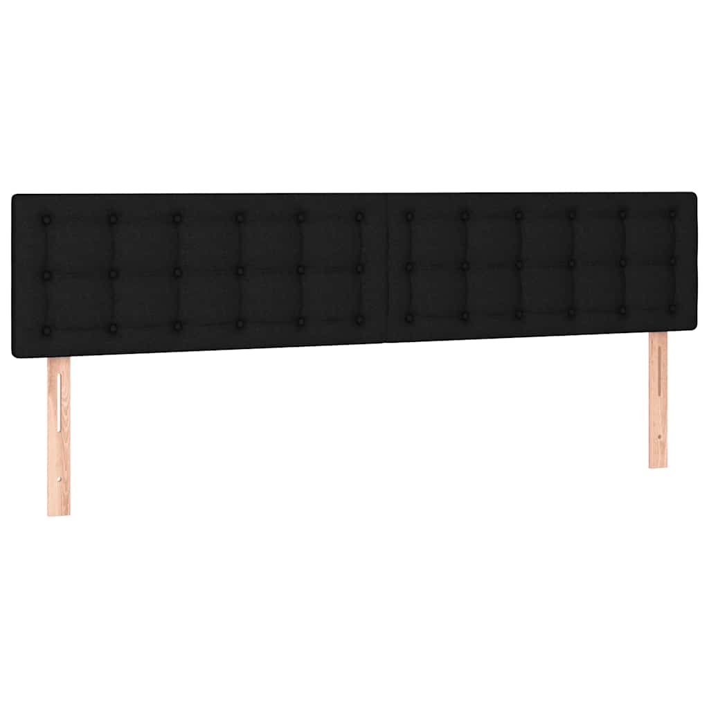 Letto a Molle con Materasso e LED Nero 160x200 cm in Tessuto | homemem39
