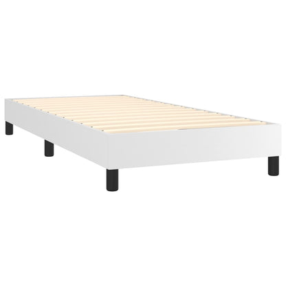 Giroletto Molle con Materasso e LED Bianco 80x200 cm Similpelle | homemem39