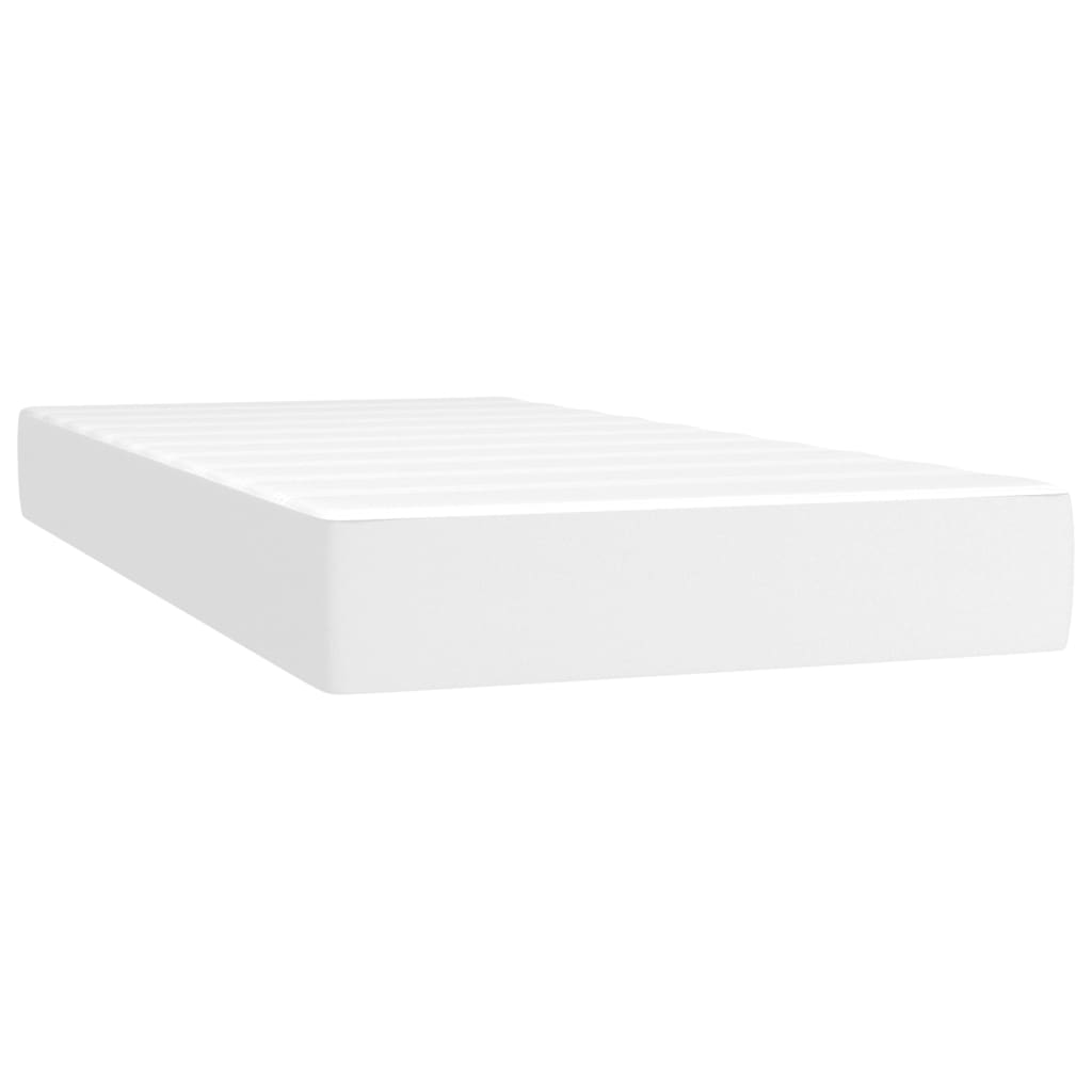 Giroletto Molle con Materasso e LED Bianco 80x200 cm Similpelle | homemem39
