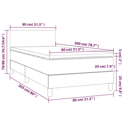 Giroletto a Molle con Materasso e LED Crema 80x200cm Similpelle | homemem39