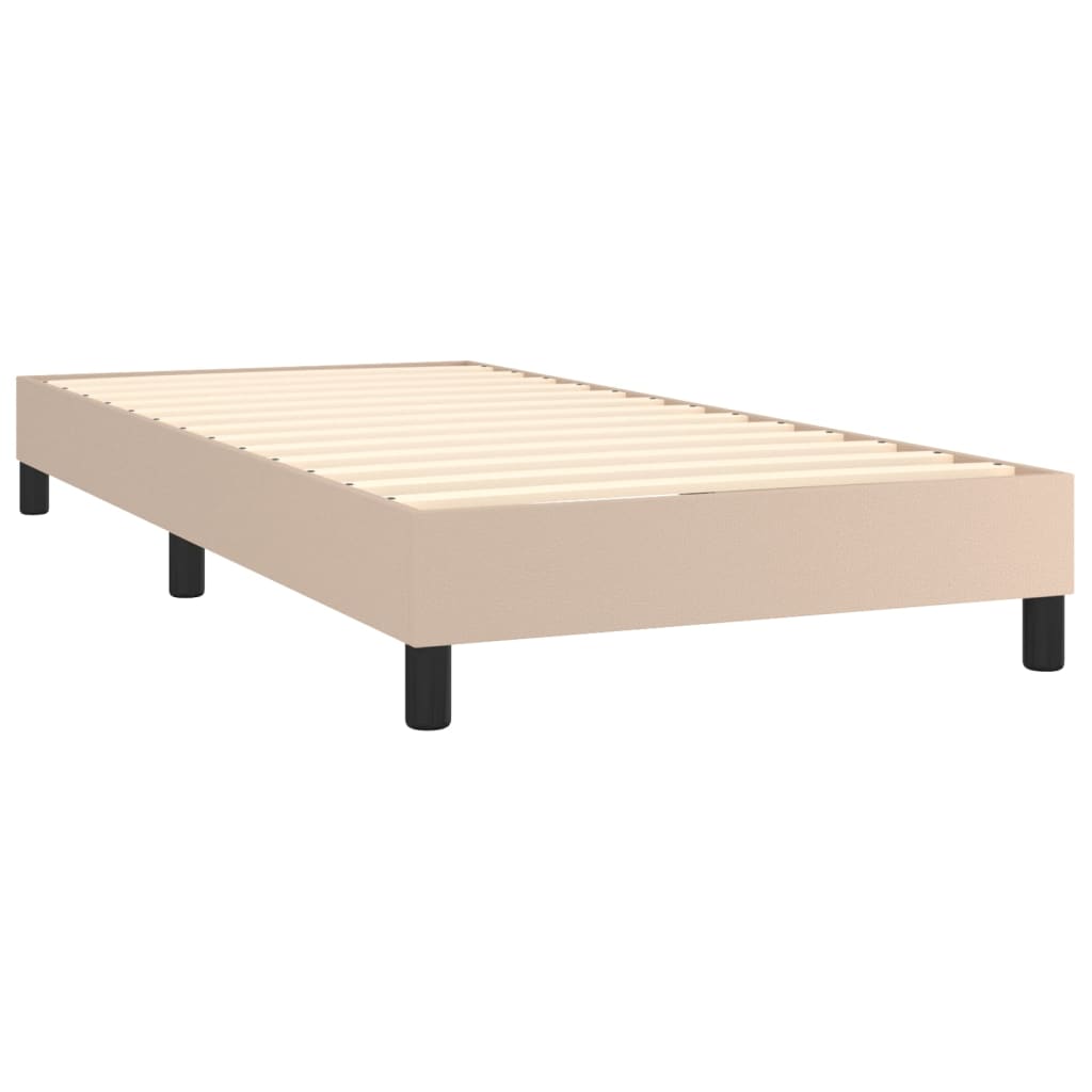 Giroletto Molle Materasso e LED Cappuccino 80x200 cm Similpelle | homemem39