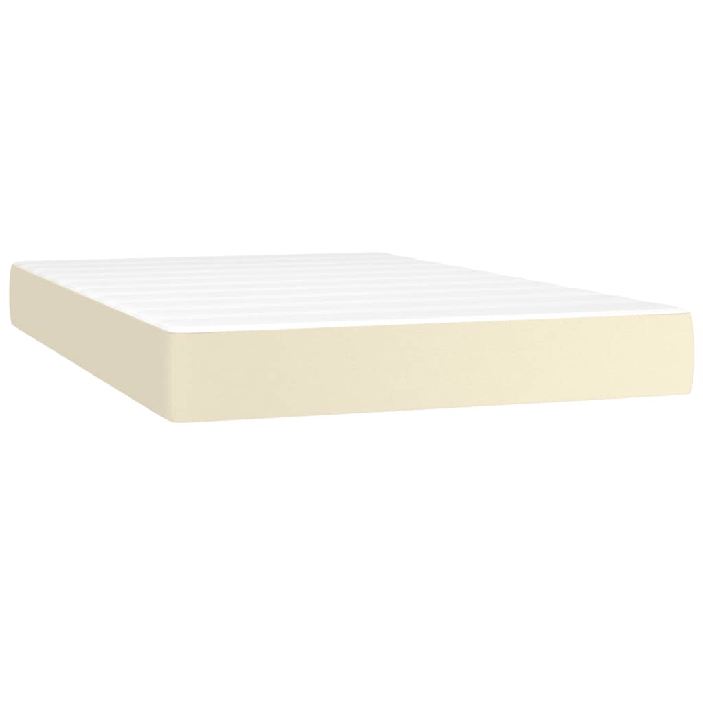 Giroletto Molle con Materasso e LED Crema 120x200cm Similpelle | homemem39