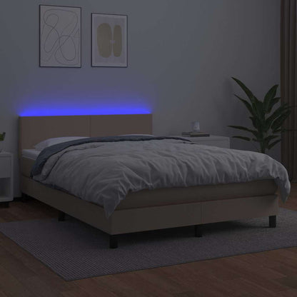 Giroletto Molle Materasso e LED Cappuccino Similpelle