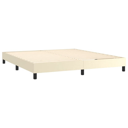 Giroletto a Molle con Materasso e LED Crema 160x200 cm | homemem39