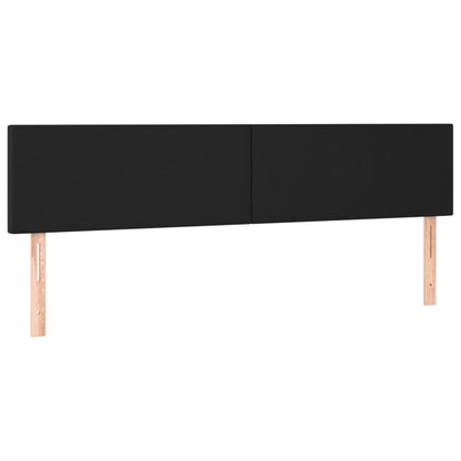 Giroletto a Molle con Materasso e LED Nero 180x200cm Similpelle | homemem39