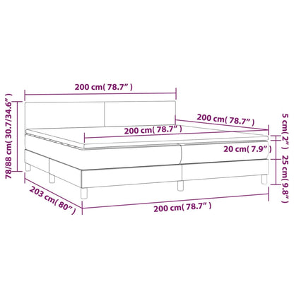 Giroletto Molle Materasso e LED Cappuccino 200x200cm Similpelle | homemem39