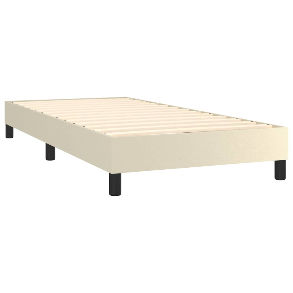 Giroletto a Molle con Materasso e LED Crema 80x200cm Similpelle | homemem39
