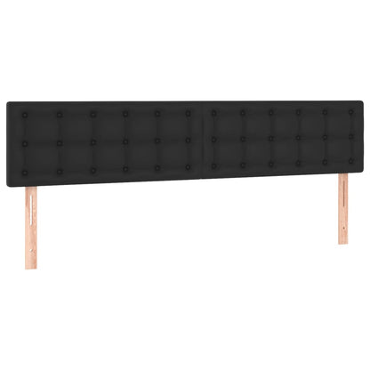 Giroletto a Molle con Materasso e LED Nero 180x200cm Similpelle | homemem39