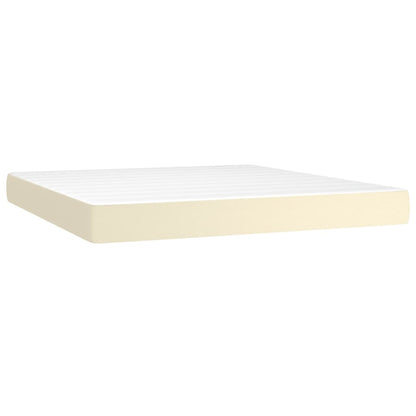 Giroletto a Molle con Materasso e LED Crema 180x200 cm | homemem39