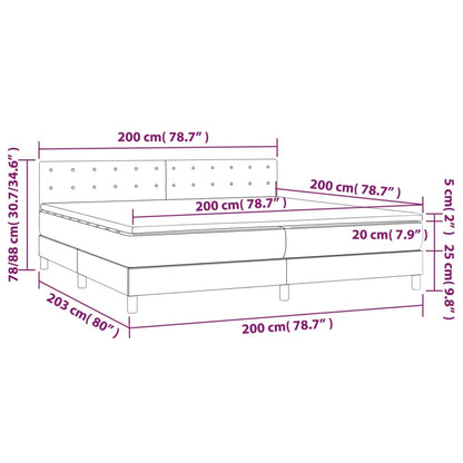 Giroletto Molle Materasso e LED Cappuccino 200x200cm Similpelle | homemem39