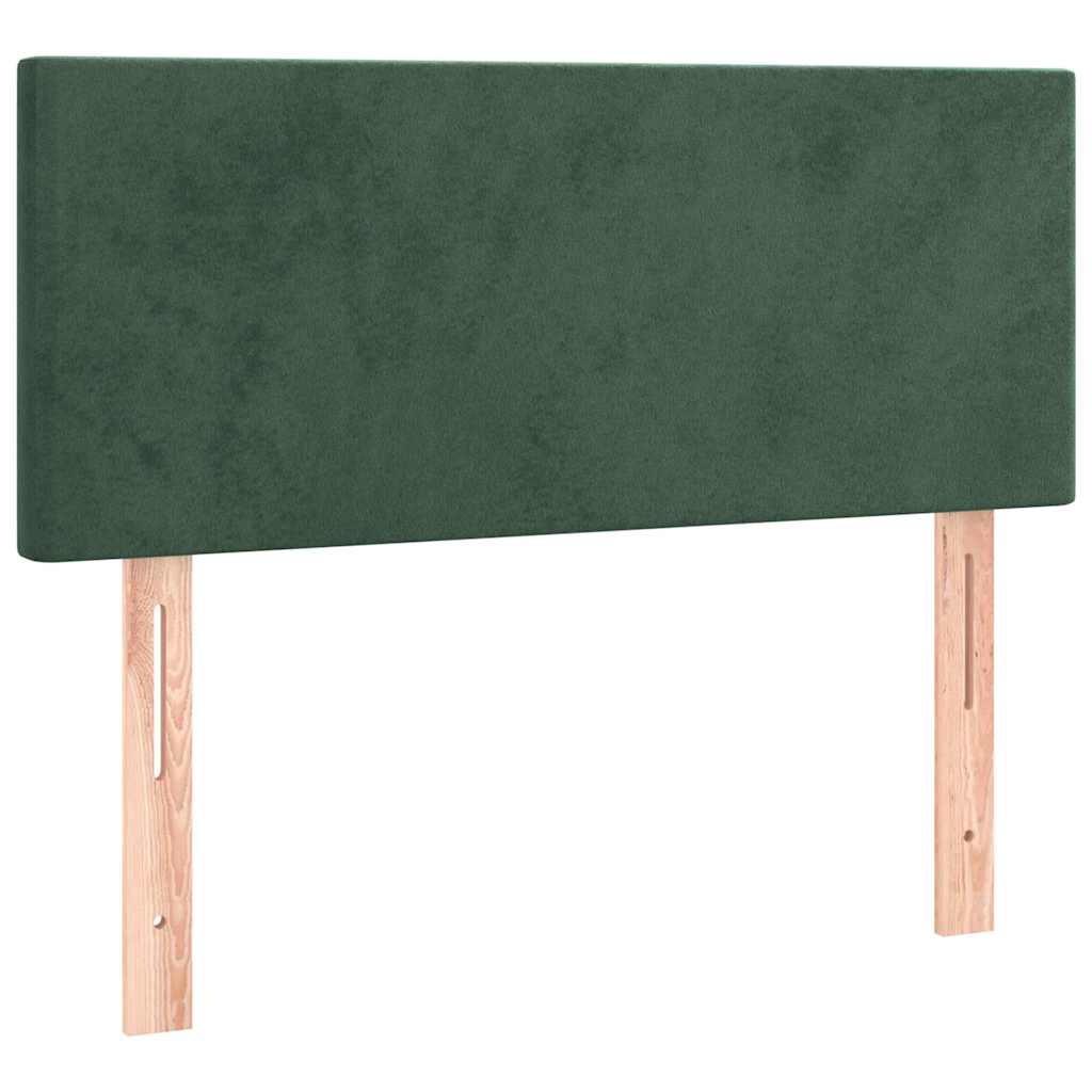Letto a Molle con Materasso e LED Verde Scuro 80x200cm Velluto