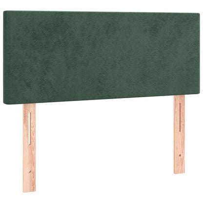 Letto a Molle con Materasso e LED Verde Scuro 80x200cm Velluto