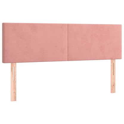 Letto a Molle con Materasso e LED Rosa 140x190 cm in Velluto - homemem39