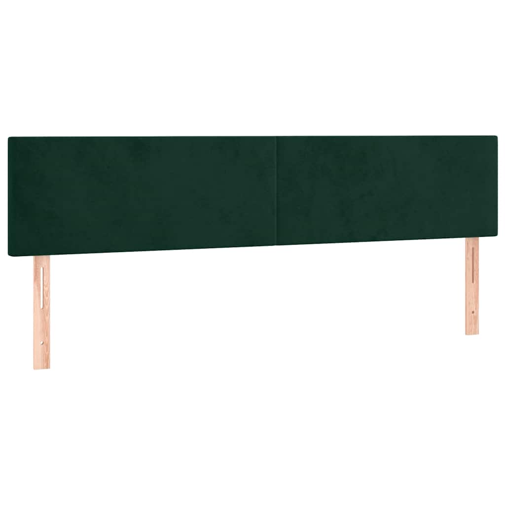 Letto a Molle con Materasso e LED Verde Scuro 160x200cm Velluto