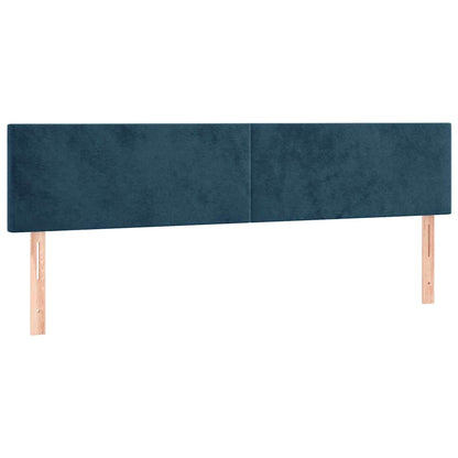 Letto a Molle con Materasso e LED Blu Scuro 160x200 cm