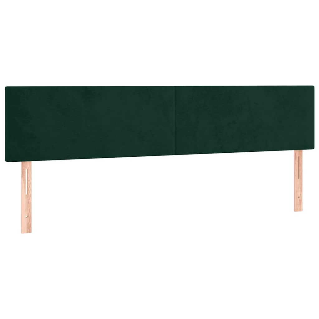 Letto a Molle con Materasso e LED Verde Scuro 180x200cm Velluto