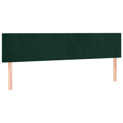 Letto a Molle con Materasso e LED Verde Scuro 200x200cm Velluto