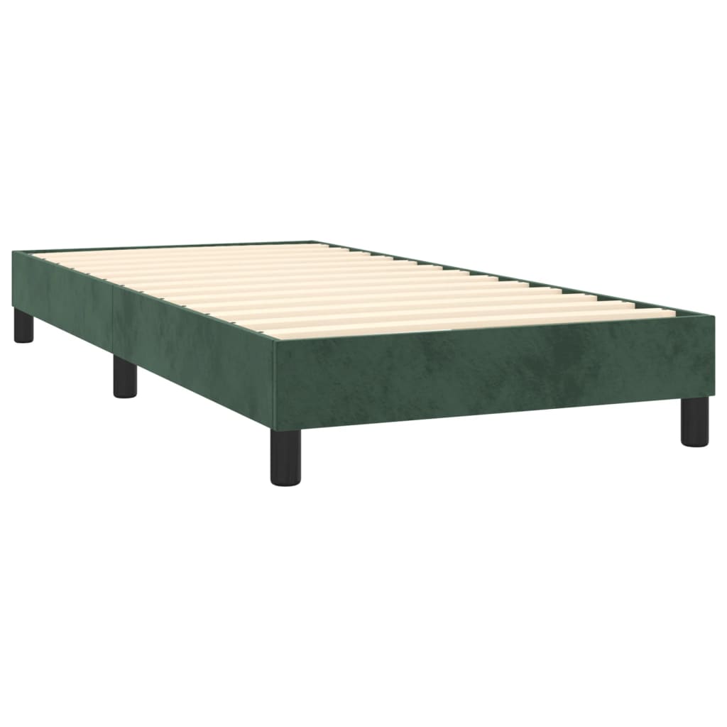 Letto a Molle con Materasso e LED Verde Scuro 80x200cm Velluto - homemem39