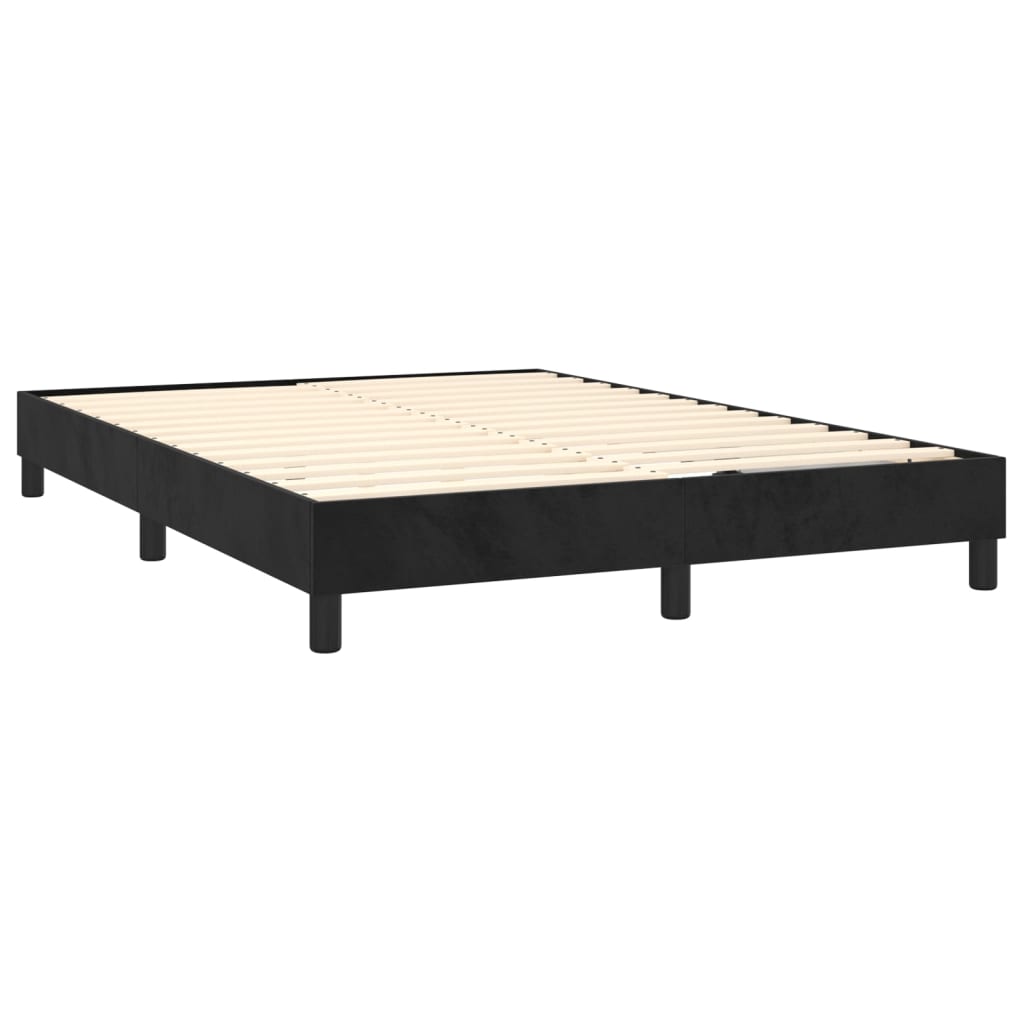 Letto a Molle con Materasso e LED Nero 140x190 cm in Velluto | homemem39