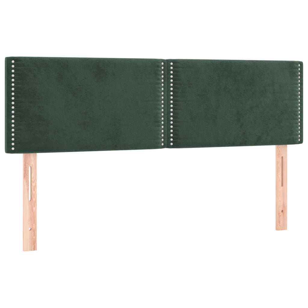 Letto a Molle con Materasso e LED Verde Scuro 140x190cm Velluto - homemem39