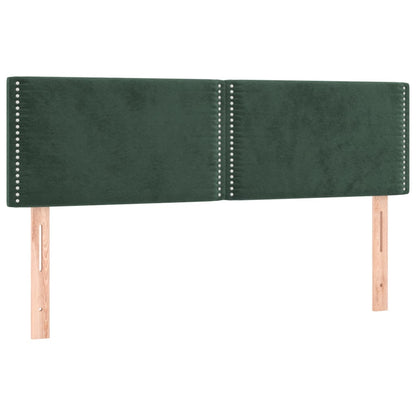 Letto a Molle con Materasso e LED Verde Scuro 140x190cm Velluto - homemem39