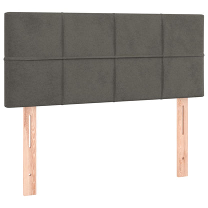 Letto a Molle con Materasso e LED Grigio Scuro 80x200cm Velluto | homemem39
