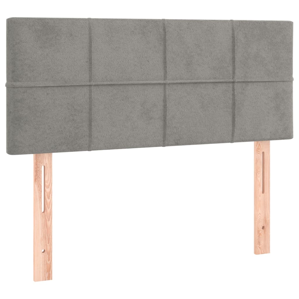Letto a Molle con Materasso e LED Grigio Chiaro 90x190 cm Velluto | homemem39