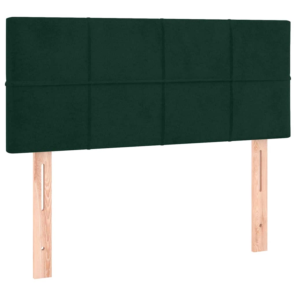 Letto a Molle con Materasso e LED Verde Scuro 90x190 cm Velluto | homemem39