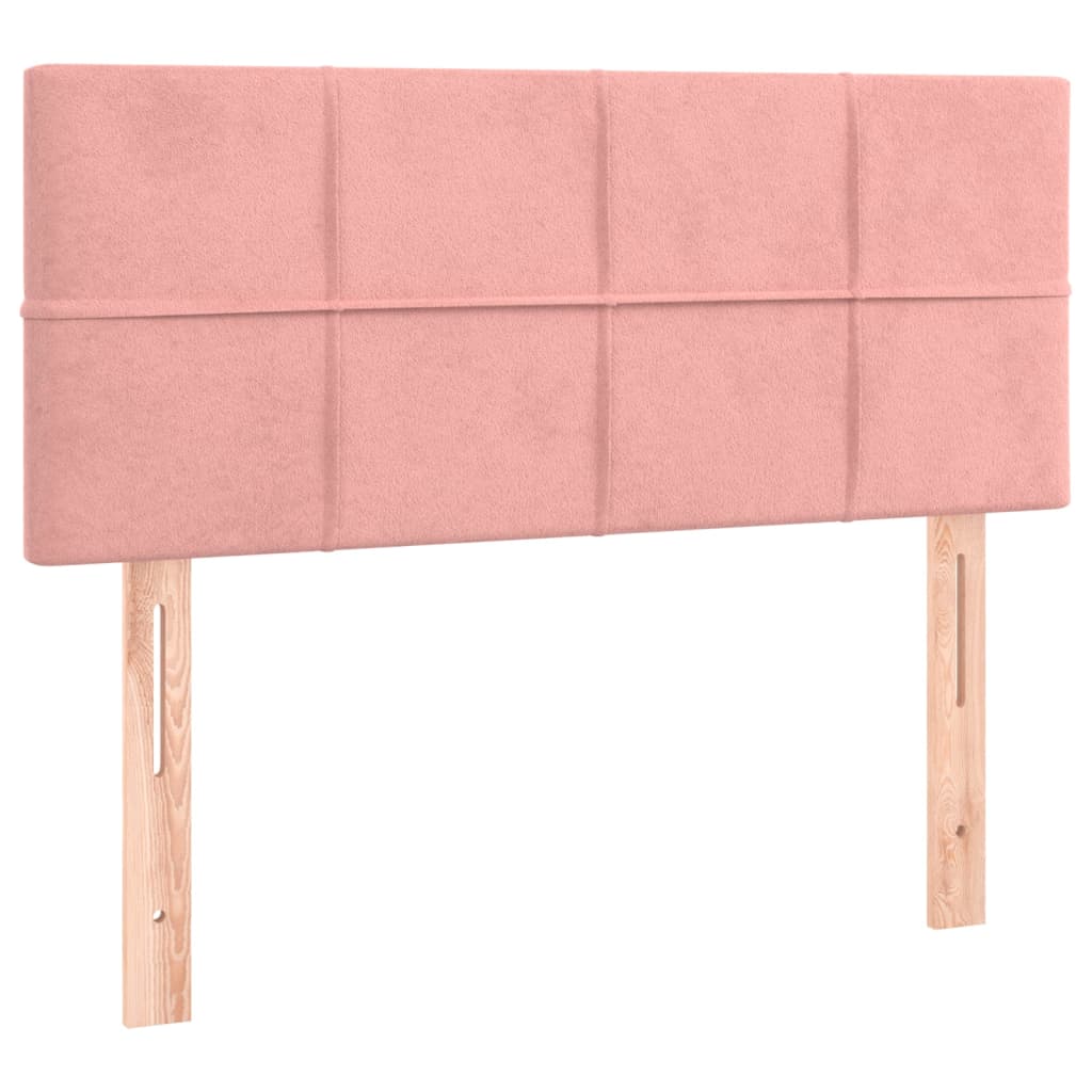 Letto a Molle con Materasso e LED Rosa 100x200 cm in Velluto - homemem39