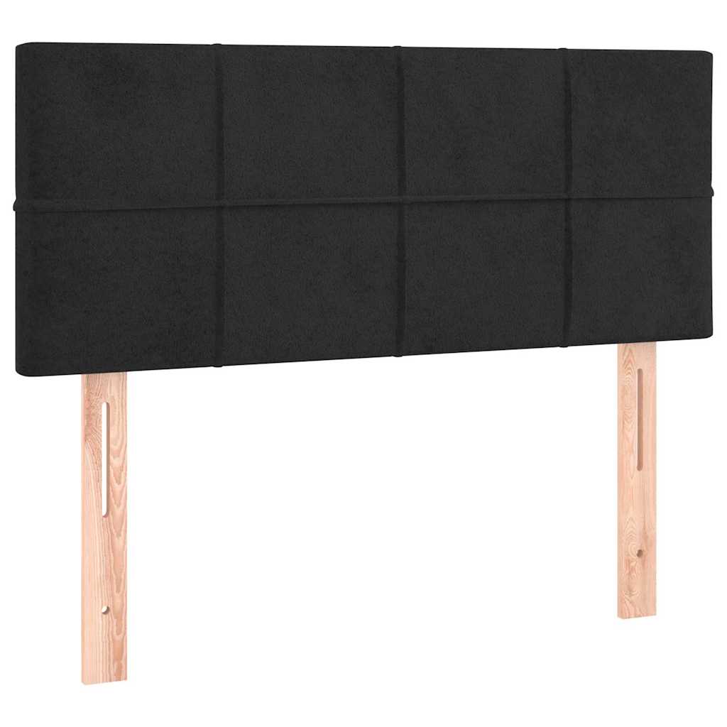 Letto a Molle con Materasso e LED Nero 120x200 cm in Velluto | homemem39
