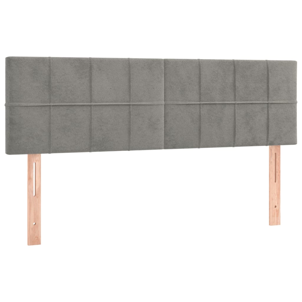 Letto a Molle con Materasso e LED Grigio Chiaro 140x190 cm Velluto - homemem39