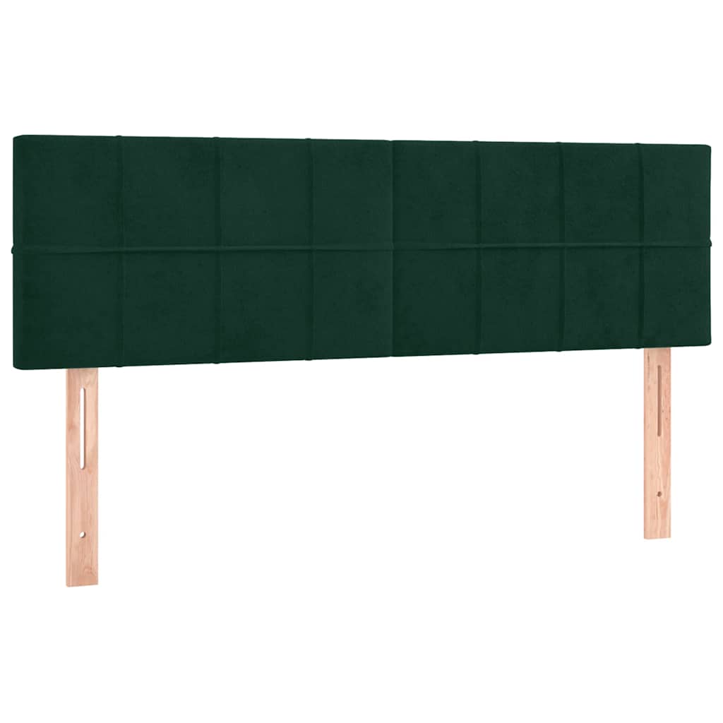 Letto a Molle con Materasso e LED Verde Scuro 140x190cm Velluto | homemem39