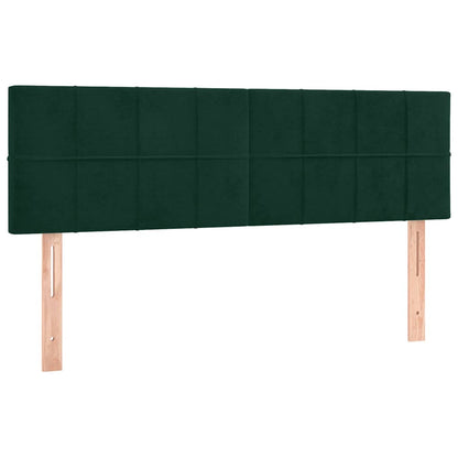 Letto a Molle con Materasso e LED Verde Scuro 140x190cm Velluto | homemem39