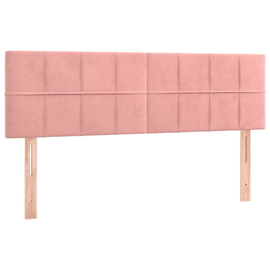 Letto a Molle con Materasso e LED Rosa 140x190 cm in Velluto - homemem39
