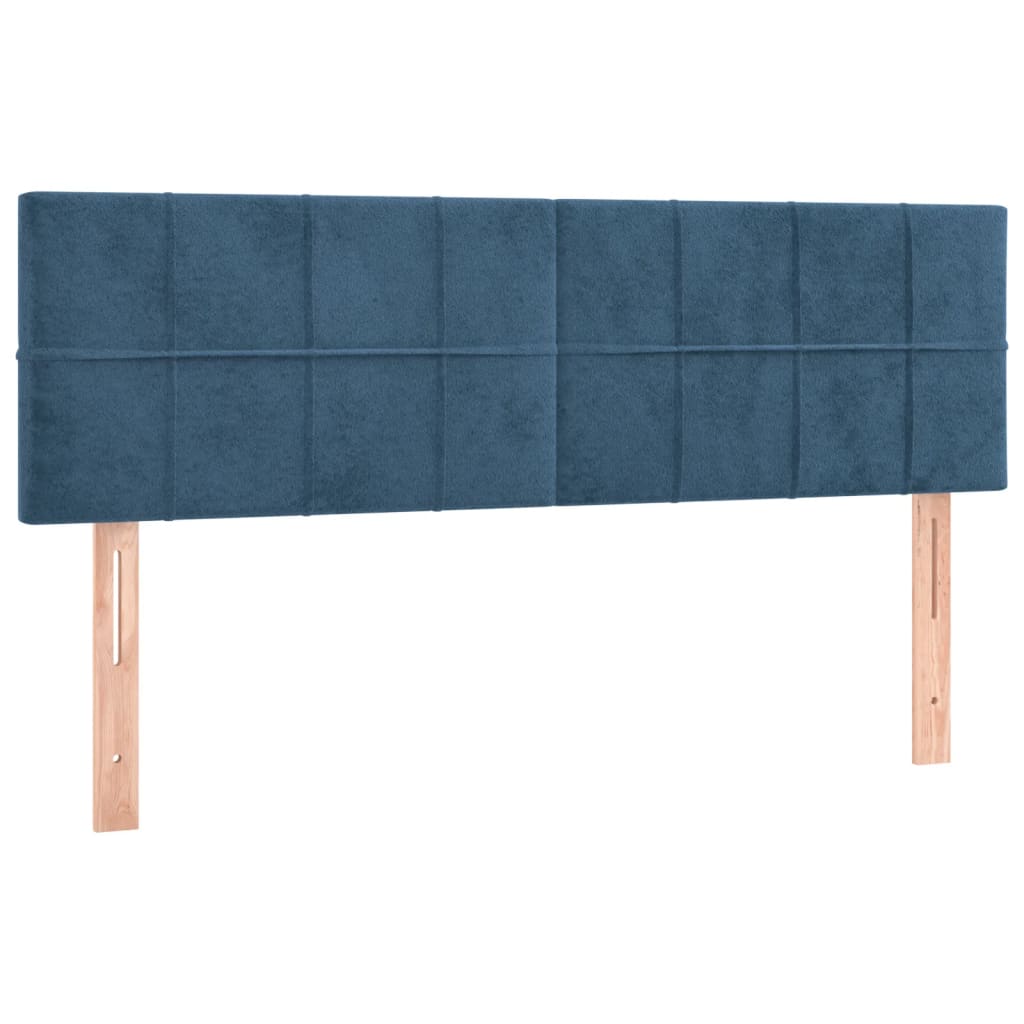Letto a Molle con Materasso e LED Blu Scuro 140x200 cm