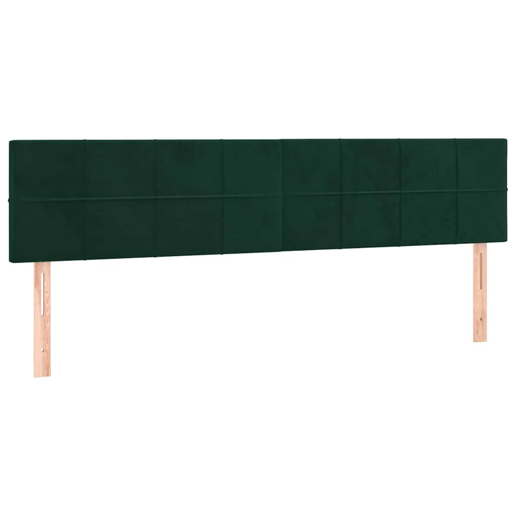 Letto a Molle con Materasso e LED Verde Scuro 160x200cm Velluto | homemem39