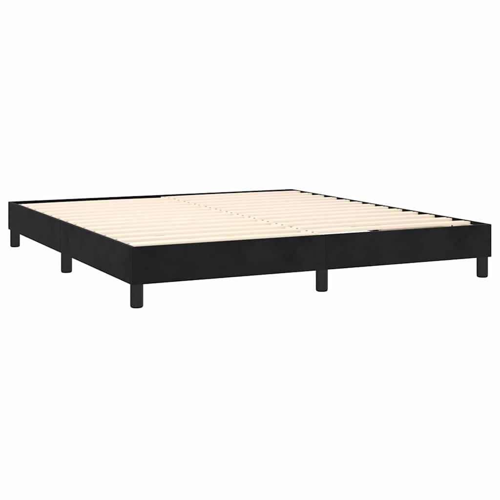 Letto a Molle con Materasso e LED Nero 180x200 cm in Velluto | homemem39