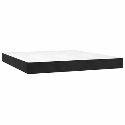 Letto a Molle con Materasso e LED Nero 180x200 cm in Velluto | homemem39