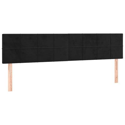 Letto a Molle con Materasso e LED Nero 180x200 cm in Velluto | homemem39